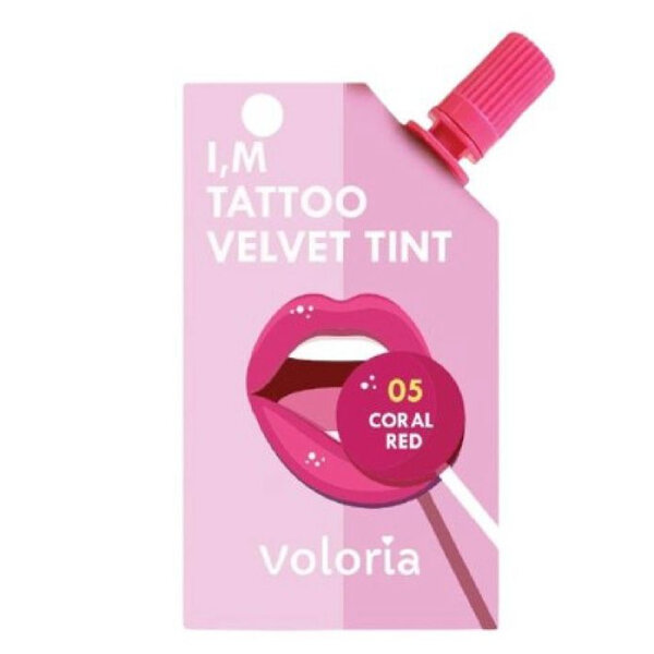 Voloria I'm Tattoo Velvet Tint Lip Balm Coral Red