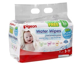 [4902508780124] Pigeon Water Wipes 3x50 wipes
